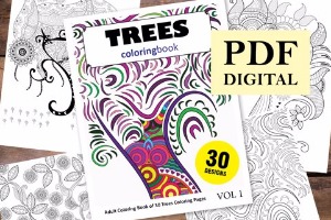 Trees Coloring Book for Adults
