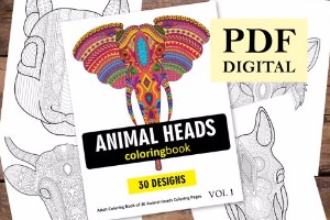Animal Heads Coloring Book for Adults