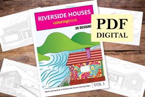 Riverside Houses Coloring Book for Adults