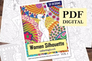 Women Silhouette Coloring Book for Adults