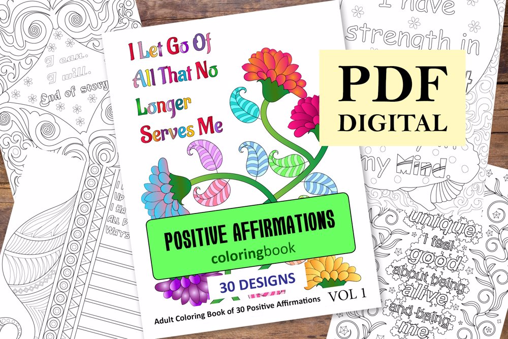 Positive Affirmations Coloring Book for Adults