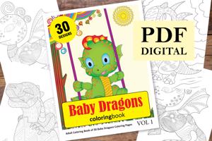 Baby dragon Coloring Book for Adults