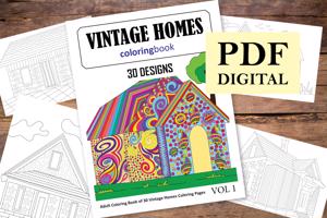 Vintage Homes Coloring Book for Adults