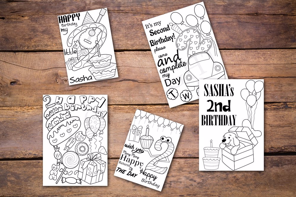 2nd Birthday Theme Personalized Birthday Coloring Book