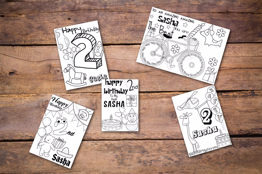 2nd Birthday Theme Personalized Birthday Coloring Book