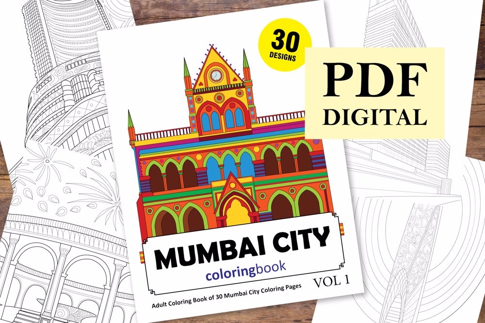 Mumbai Coloring Book for Adults