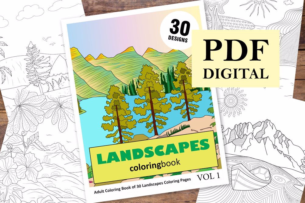 Landscapes Coloring Book for Adults