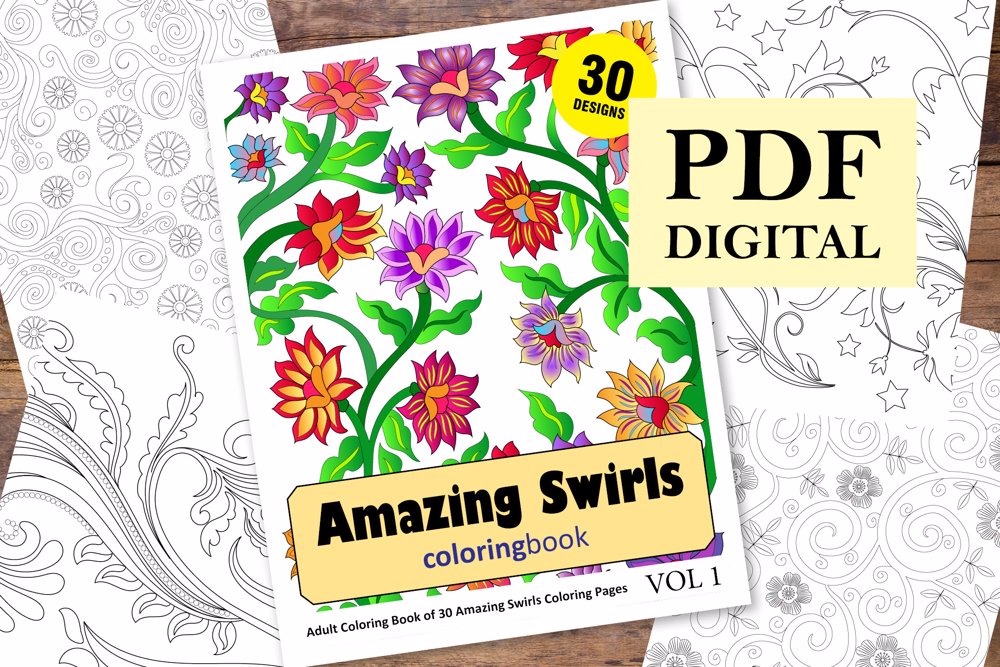 Amazing Swirls Coloring Book for Adults
