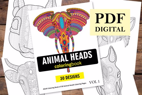Animal Heads Coloring Book for Adults