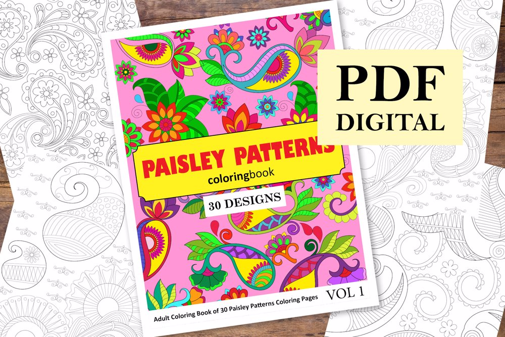  Paisley Patterns Coloring Book for Adults