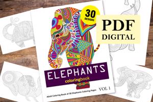 Elephants Coloring Book for Adults