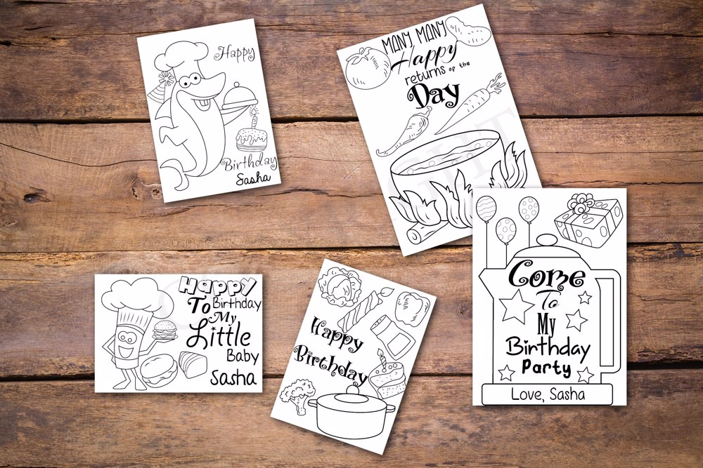 Cooking Theme Personalized Birthday Coloring Book