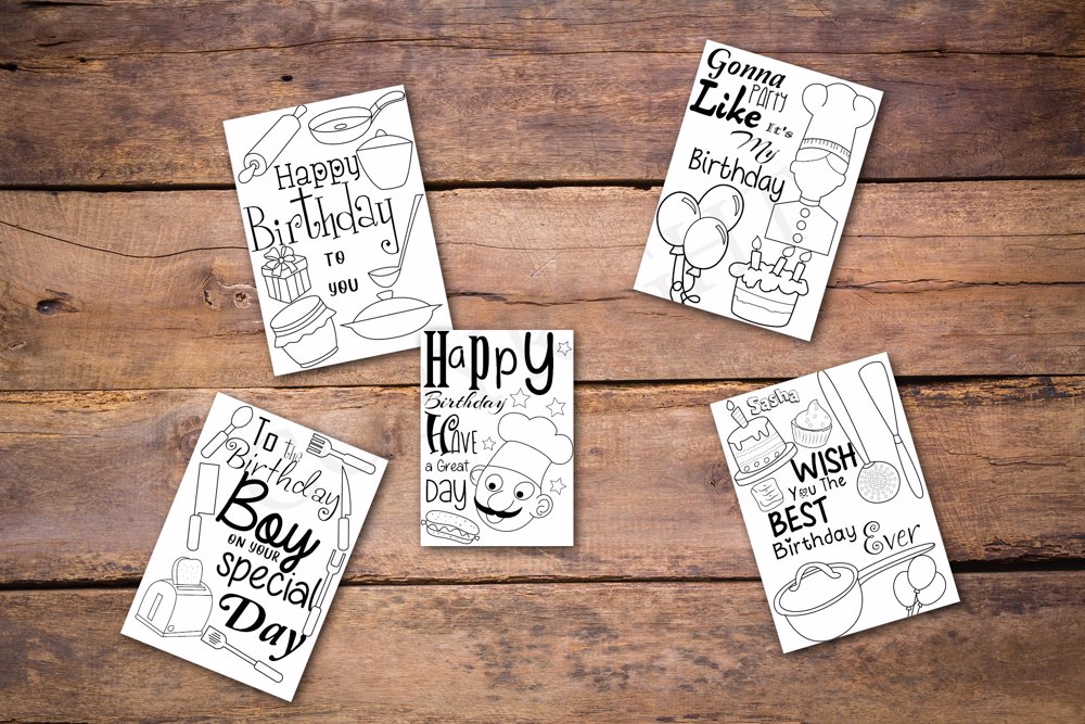 Cooking Theme Personalized Birthday Coloring Book