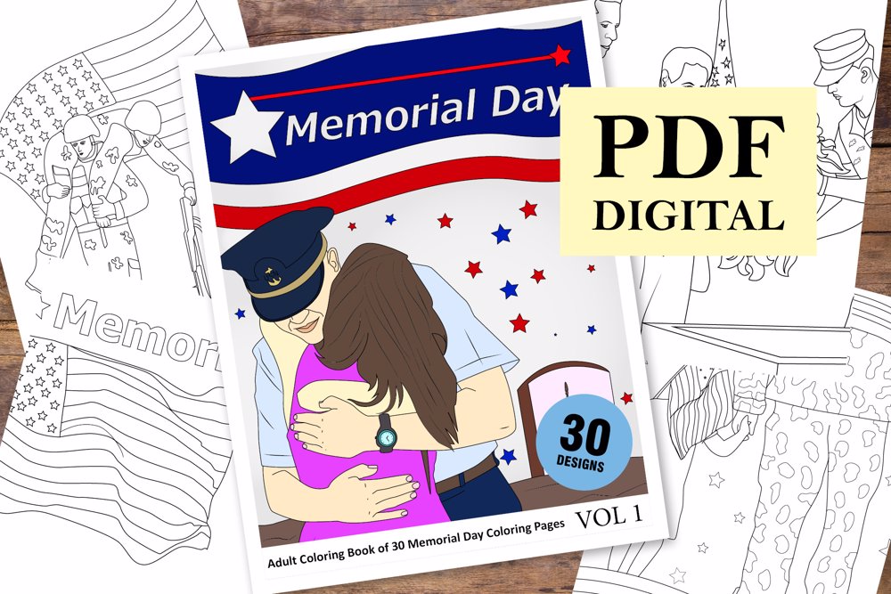 Memorial Day Coloring Book for Adults