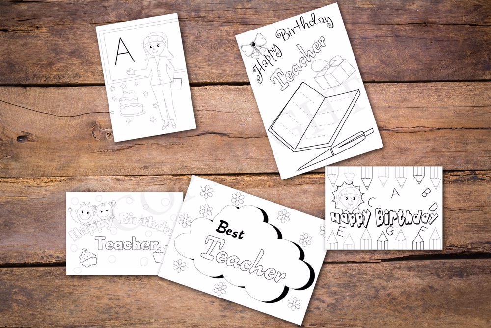 Teacher Theme Personalized Birthday Coloring Book