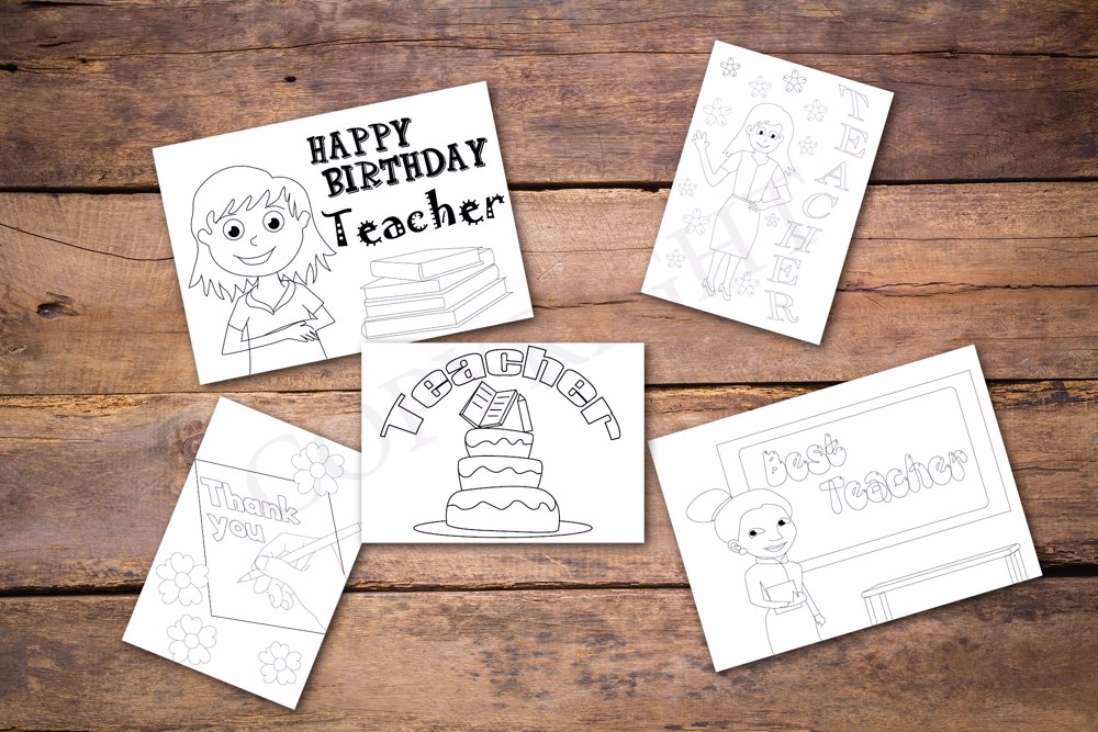 Teacher Theme Personalized Birthday Coloring Book