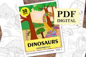  Dinosaurs Coloring Book for Adults