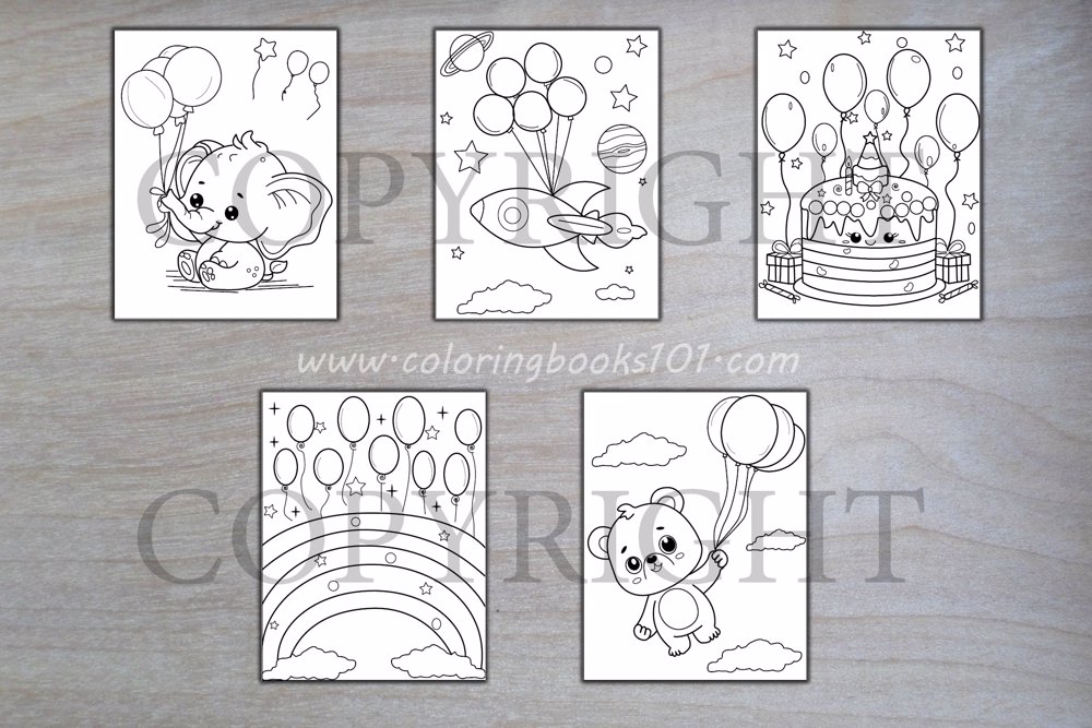 Balloon Coloring Book for Kids
