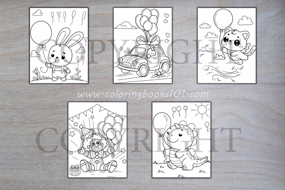 Balloon Coloring Book for Kids