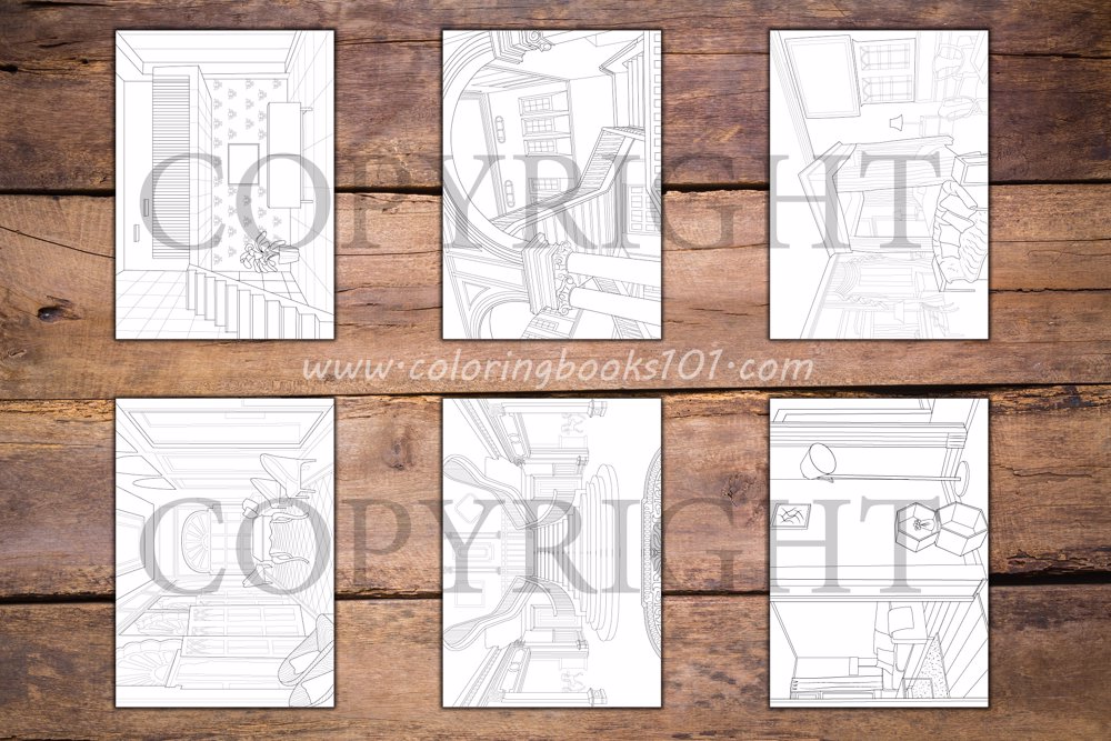 Interior Designs Coloring Book for Adults
