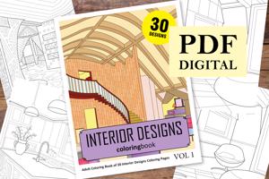 Interior Designs Coloring Book for Adults