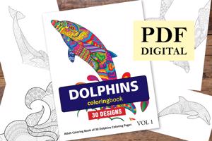 Dolphins Coloring Book for Adults