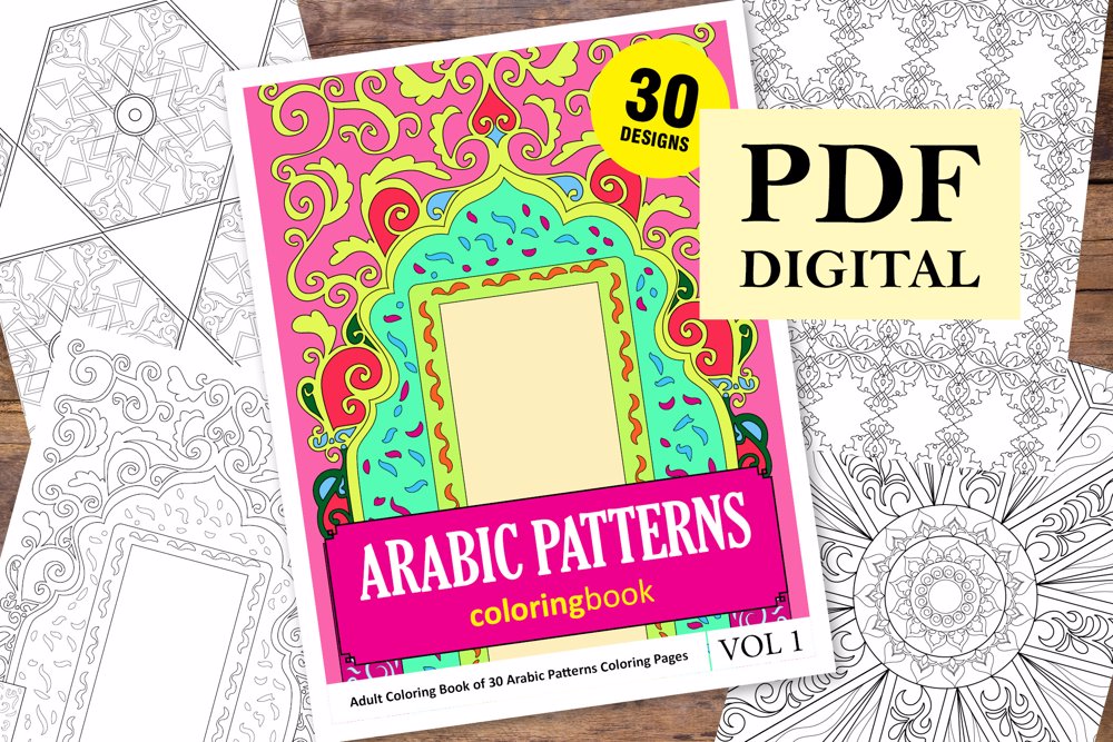 Arabic Patterns Coloring Book for Adults