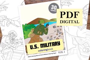 US Military Coloring Book for Adults