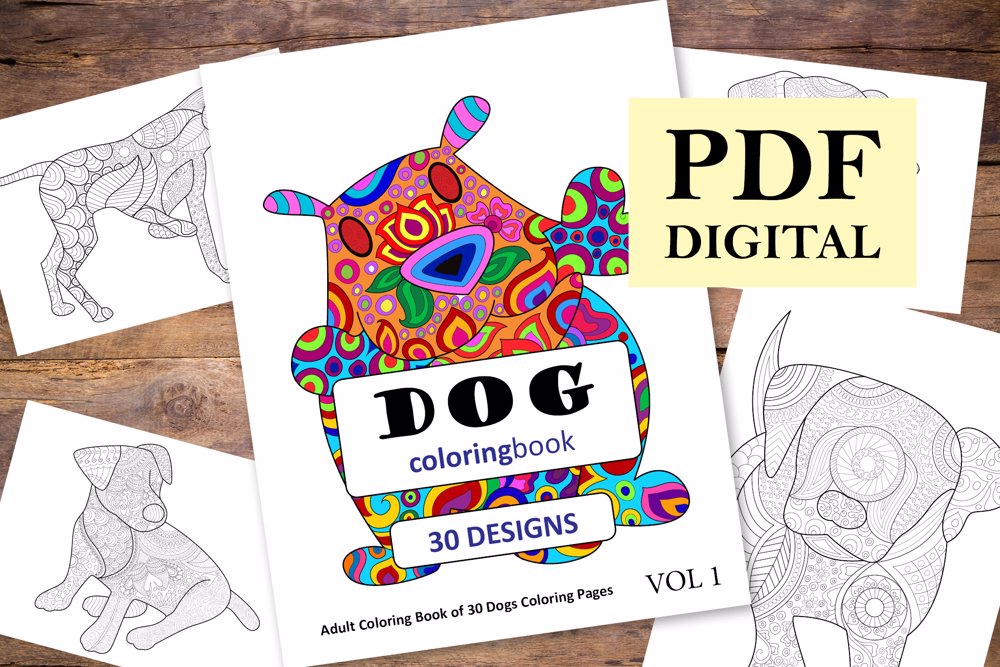 Dogs Coloring Book for Adults