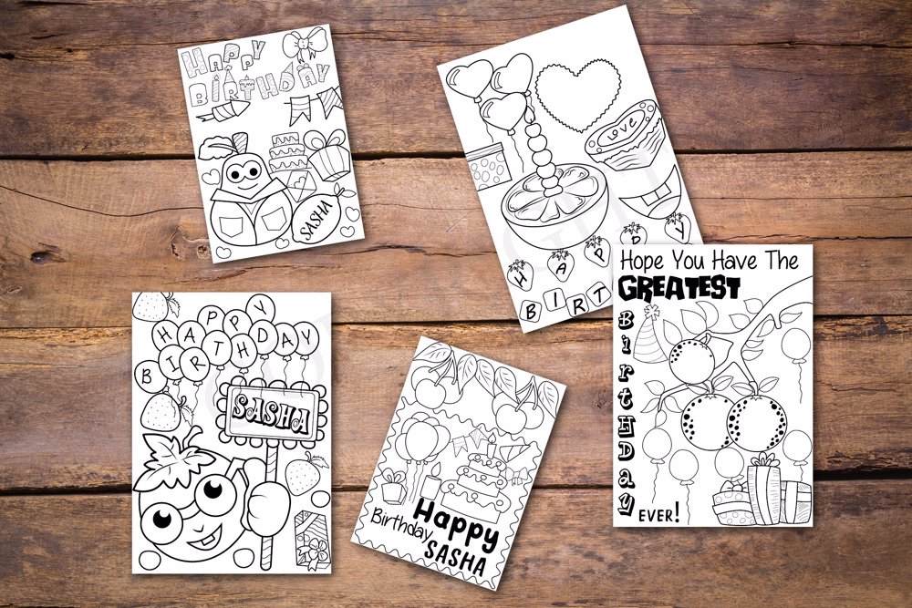 Fruits Theme Personalized Birthday Coloring Book