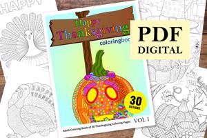 Happy Thanksgiving Coloring Book for Adults