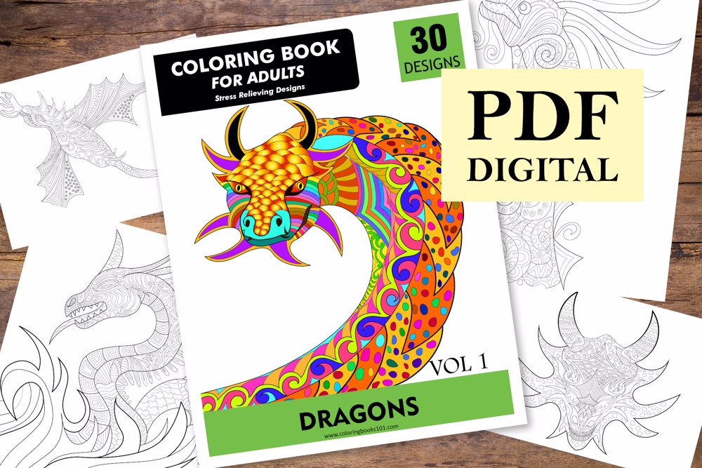 Dragons Coloring Book for Adults
