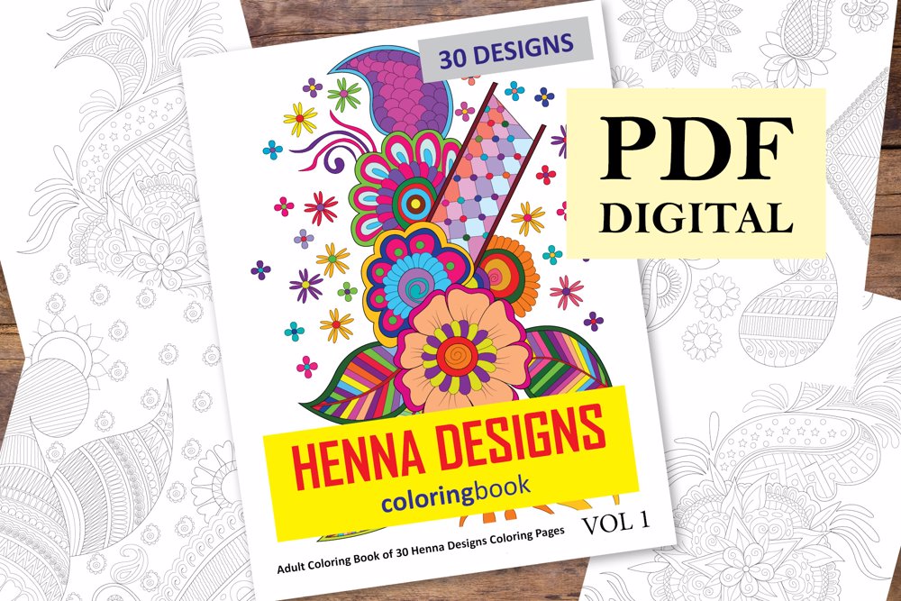  Henna Designs Coloring Book for Adults