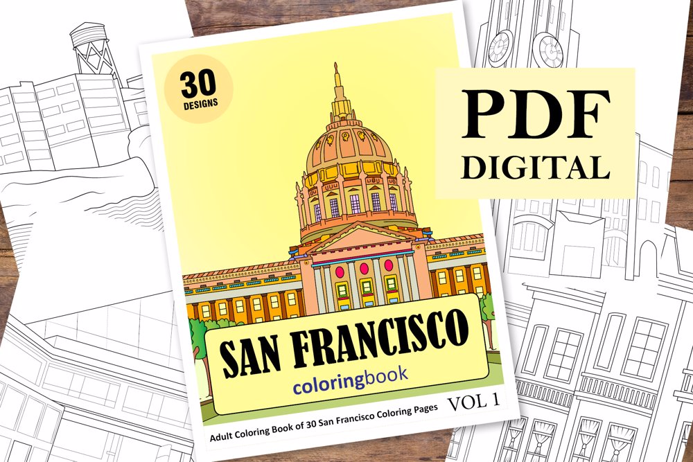 San Francisco Coloring Book for Adults