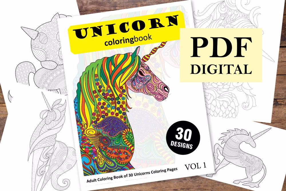 Unicorns Coloring Book for Adults