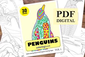 Penguins Coloring Book for Adults