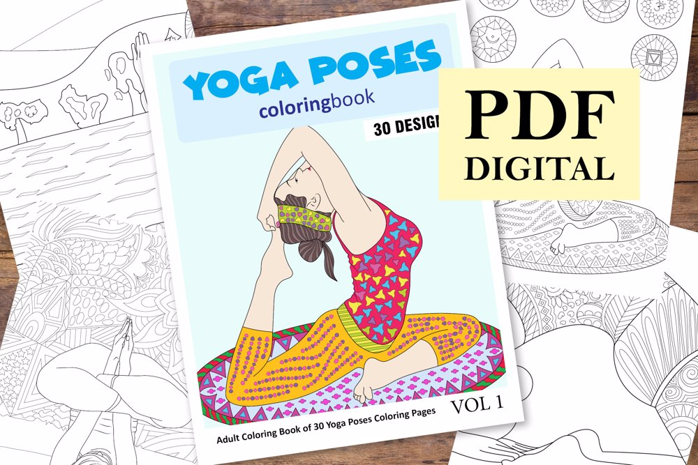 Yoga Poses Coloring Book for Adults