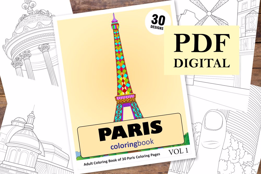 Paris Coloring Book for Adults