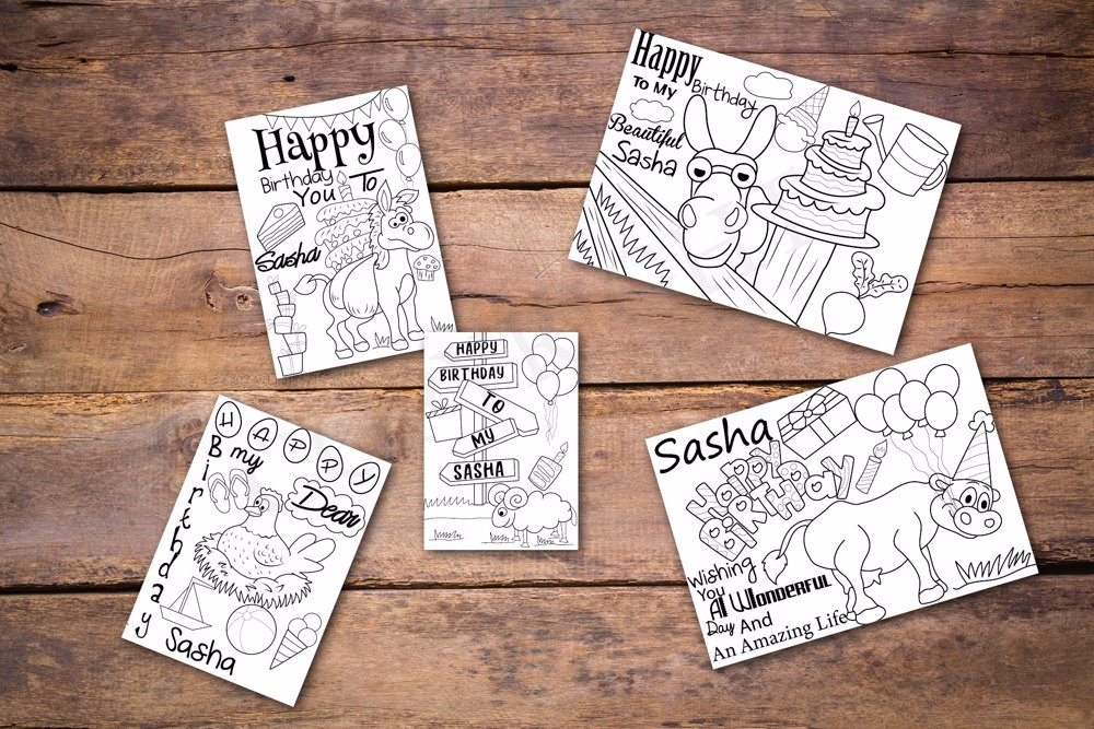 Farm Animals Theme Personalized Birthday Coloring Book