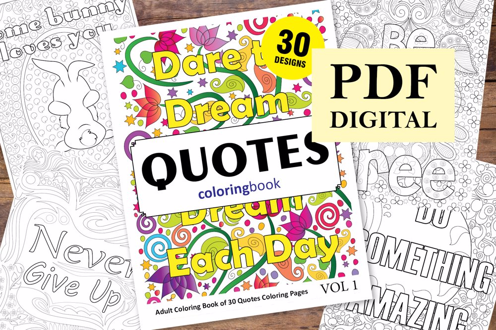 Quotes Coloring Book for Adults