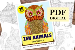  Zen Animals Coloring Book for Adults