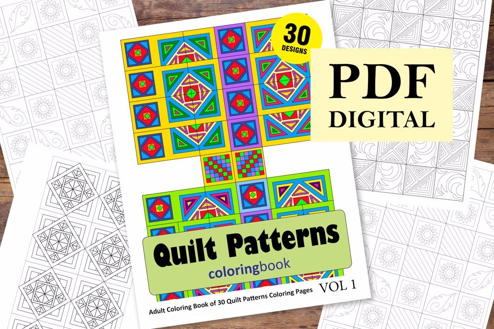 Quilt Patterns Coloring Book for Adults