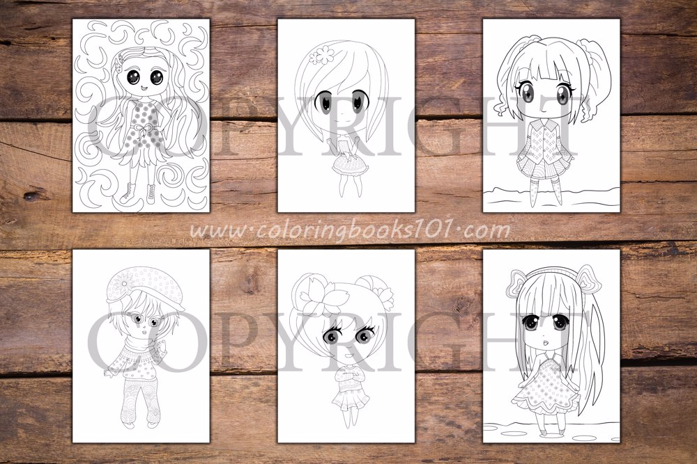  Chibi Girls Coloring Book for Adults