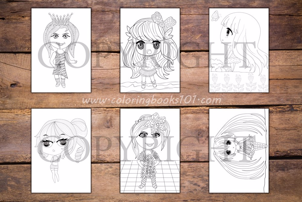  Chibi Girls Coloring Book for Adults