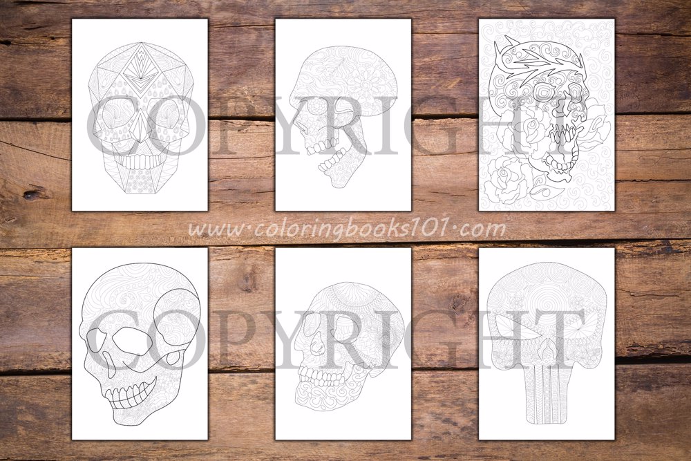 Skulls Coloring Book for Adults