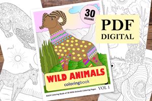 Wild Animals Coloring Book for Adults