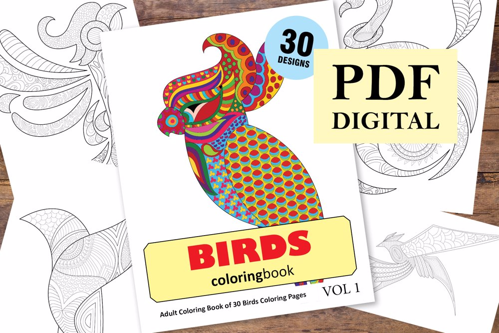 Birds Coloring Book for Adults