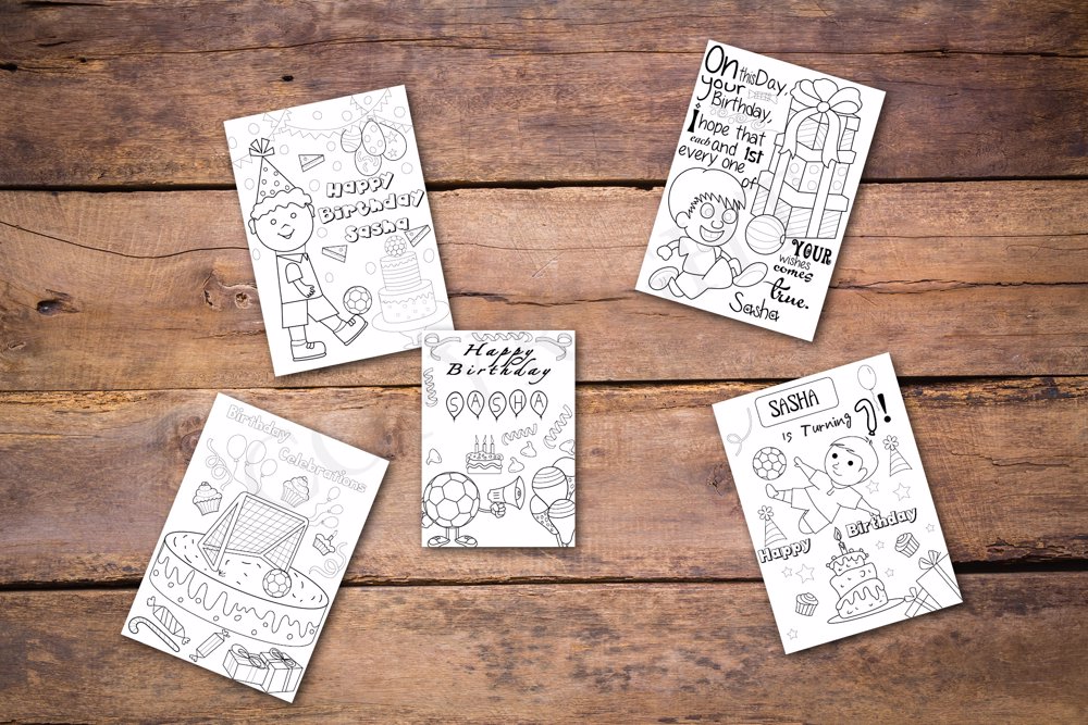 Soccer Theme Personalized Birthday Coloring Book