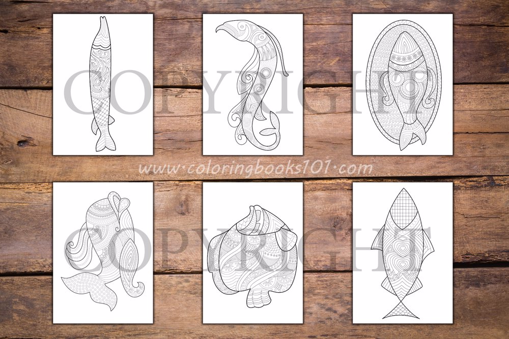 Fish Coloring Book for Adults