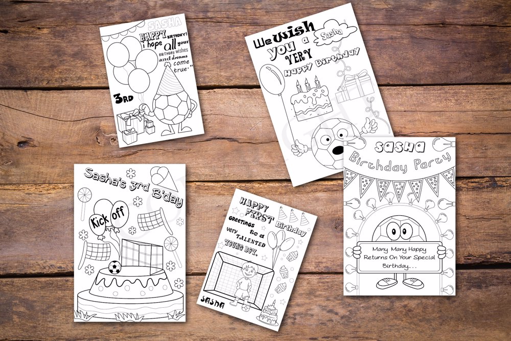 Football Theme Personalized Birthday Coloring Book